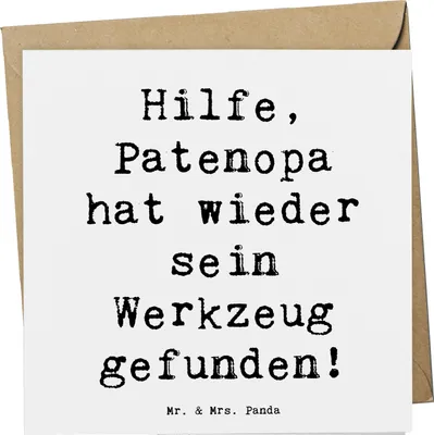 Produktbild von Mr. & Mrs. Panda Glückwunschkarte Spruch Patenopa Abenteuer - Weiß - Geschenk, anlasskarte, Weihnachten, doppelkarte, Handwerk, Grußkarte, Patenschaft, Liebe, Klappkarte