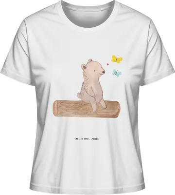 Produktbild von Mr. & Mrs. Panda Oberteil Damen Bär Naturliebhaber Größe S - Weiß - Geschenk, Basic Shirt, Nature Lover, T-Shirt für Frauen, Outdoor, Damenshirt, Wandern
