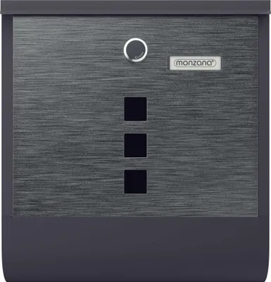 Image de Boîte aux lettres en acier inoxydable avec porte-journaux, noir/argent