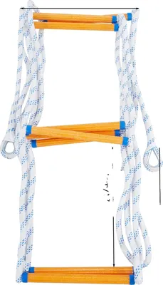 Image de Escalier de secours d'urgence, escalier de sauvetage portable, pour l'extérieur, jaune, 5 m