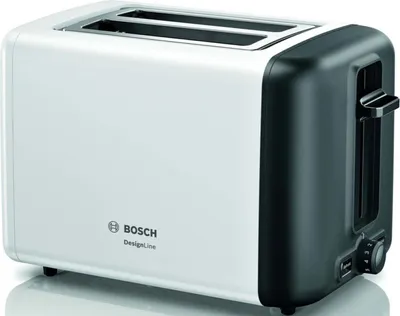 Produktbild von Bosch TAT3P421DE, 2 Scheibe(n), Schwarz, Weiß, Edelstahl, Tasten, Niveau, Drehregler, CE, VDE, 970 W