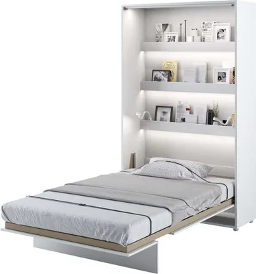 Produktbild von Wandklappbett Bed Concept 120x200 Schrankbett Vertikal Wandbett Gästebett Weiß