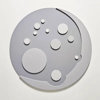 Produktbild von KiddyMoon Wanddekor 3D Wandskulpturen Kinderzimmer Akccessoire Für Kinder Hergestellt Aus MDF Babys Wanddeko Montessori Spaß Dekoration Mond Muster, Grau