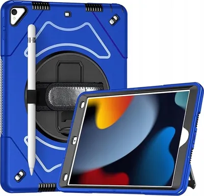 Obrázek produktu pro Pouzdro pro iPad 9/8/7 10,2" se stojánkem a ramenním popruhem Modré