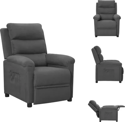 Zdjęcie produktu dla vidaXL Fotel Relax ciemnoszary materiał - Fotel