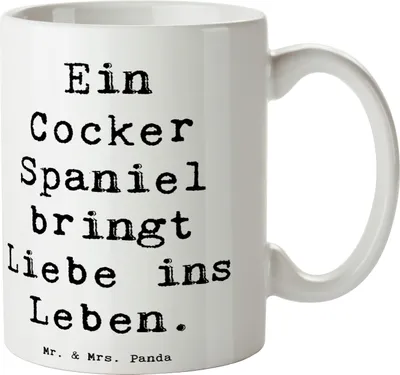 Produktbild von Mr. & Mrs. Panda Kaffeebecher Spruch Liebe Cocker Spaniel - Weiß - Geschenk, Tasse, Trinkbecher, intelligenter Hund, Hunderasse, Hunderassen, loyal, ins Leben, Becher