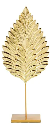 Produktbild von DRW Tischdekoration aus Metall mit goldenem Blatt, 8 x 15 x 38 cm