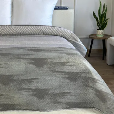 Produktbild von Tagesdecke Zweiseitige Bettüberwurf Allzweckdecke Steppdecke TAVIRA Sofa Bett Decken XXL Grau 220x240cm