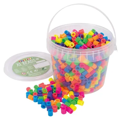 Produktbild von Playbox Eimer 900 Stück XL-Bügelperlen Neon