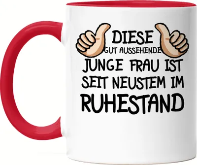 Produktbild von Rentnerin Tasse Rot Rente Lustig Spruch Ruhestand Rentner Pension