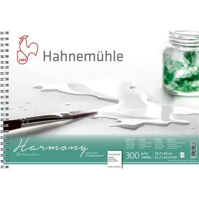 Produktbild von Hahnemühle Harmony Watercolour Aquarellblock - 300 g/m² - satiniert - A3 spiralisiert - 12 Blatt