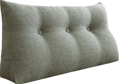 Immagine prodotto di Cuscino poggiatesta ergonomico in look lino, cuscino da lettura, cuscino a cuneo, cuscino per lo schienale, cuscino per il riposo, cuscino decorativo