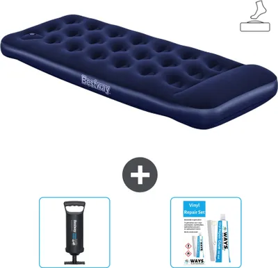 Produktbild von Bestway Luftmatratze - 1 Person - 76 x 185 x 28 cm - Blau - Inklusive Zubehör