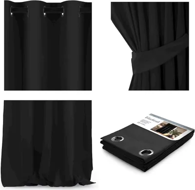 Produktbild von Vorhang Blackout mit Ösen Aufhängung-140x245cm (B x H)Schwarz