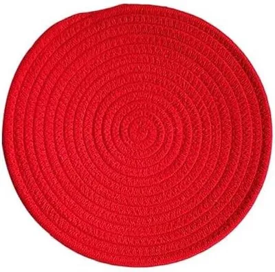 Productafbeelding van Ronde Set Katoenen Onderzetters en Placemats - Hittebestendig en Antislip