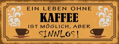 Produktbild von vianmo Holzschild 10x27 cm Leben ohne Kaffee sinnlos Essen Trinken