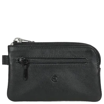 Produktbild von Esquire Leder Schlüsselmäppchen Logo Key Case with Zip Black schwarz