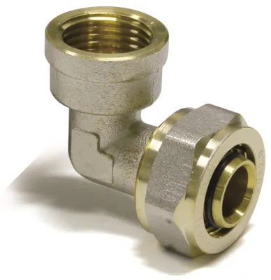 Obrázok produktu pre Pipetec prechodový uholník s vnútorným závitom 3/4" na hliníkovú viacvrstvovú rúrku Veľkosť: 32 x 3 mm - 3/4 palca