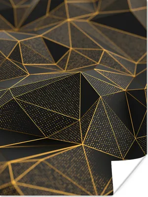 Produktbild von MuchoWow® Poster Abstrakt - Gold - 3D - Luxus - Kunst 90x120 cm - Wohnzimmer