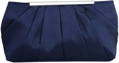 Produktbild von Geplooide satijnen Clutch für Frauen, Abend- und Hochzeitsbeutel (dunkelblau, 20 Zoll, mittel)
