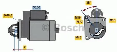 Produktbild von BOSCH 0 986 022 830 Starter Anlasser 1kW für RENAULT CLIO II (BB0/1/2, CB0/1/2) 12V