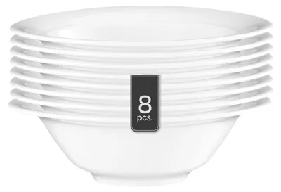 Produktbild von Müslischale - Ø 16 cm - Weiß - Porzellan - 240 ml - mit Rand - 8er Set