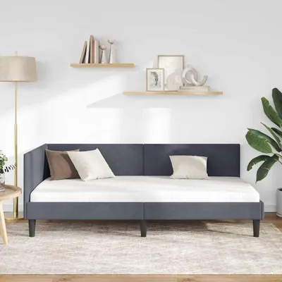 Produktbild von "2026 Aktion"Bettgestell/Eckbettgestell - CLORIS - Einzelbett - mit Kopfteil Dunkelgrau 90 cm - Einfache Montage - x 190 cm - Einfache Montage - - NeuMöbel8488204