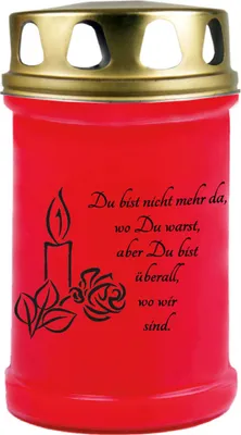 Produktbild von Grabkerze Rot, Brenndauer: 48 Stunden, Motiv: Kerze