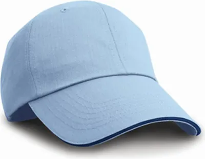 Produktbild von Result Headwear RC038X | Herringbone Cap with Sandwich Peak / Kappe / Mütze / Hut - Farbe: Sky/Navy - Größe: One Size