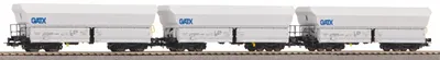 Produktbild von PIKO 58254 3er-Set Schüttgutwagen Falns GATX Epoche VI Spur H0 1:87 – Selbstentladewagen, Güterwagen Set, Modellbahn Waggons