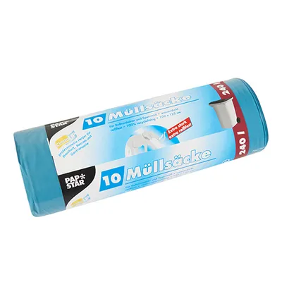 Produktbild von Müllsäcke LDPE 240?l – extra stark & reißfest, blau, 60 Stück