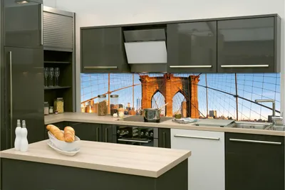 Produktbild von Küchenrückwand Folie Selbstklebend BROOKLYN BRÜCKE 260 x 60 cm - Klebefolie - Dekofolie