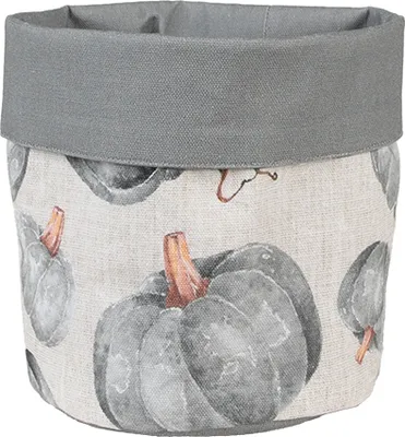Zdjęcie produktu dla Koszyk na pieczywo Clayre & Eef Ø 15x16 cm szary bawełna dynia