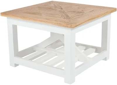 Produktbild von CLP Couchtisch Bastrop 60 x 60 cm quadratisch rustikal Sofatisch in Landhausstil natur