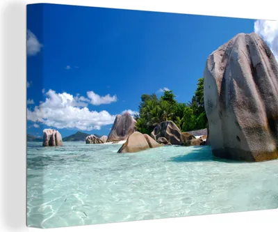 Produktbild von OneMillionCanvasses® - Leinwandbilder - 140x90 cm, Felsen im Wasser, Wandbilder Kunstdruck Wanddekoration