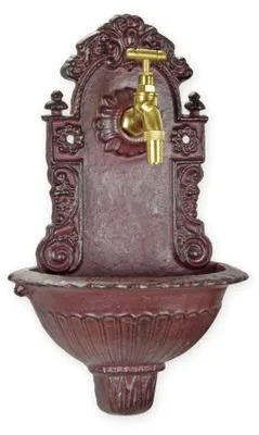Produktbild von Mini Wandbrunnen aus Gusseisen Replikat Retro Design Dekoration