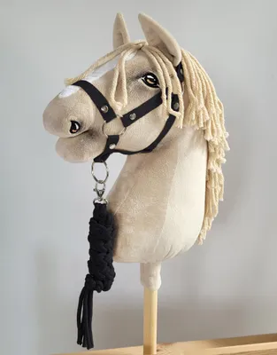 Produktbild von Hobby Horse Set: A3 Halfter + Strickleine - Schwarz
