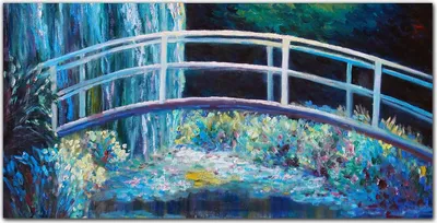 Produktbild von Coloray Küchenrückwand 100x50 Spritzschutz aus Glas - Brücke Malerei Blumen