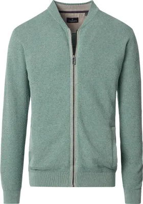 Produktbild von CASAMODA Herren Strickjacke Collegekragen Zipper Regular Grün 5XL