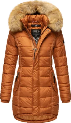 Produktbild von Navahoo PAPAYA Damen Winter Jacke Steppjacke Mantel Parka Kapuze Warm Gefüttert Rusty Cinnamon Gr. 36- S