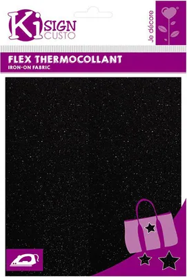Produktbild von Flex Thermokleber Glitter - Schwarz 15 x 20 cm
