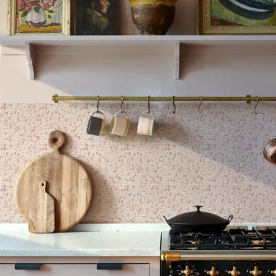 Image de Autocollants pour carrelage, 25 pièces - Rosa terrazzo - Adhésifs - Salle de bain/cuisine - Faciles à poser - Carrés de 20 cm - Décoration murale