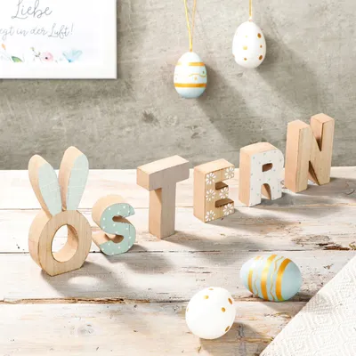 Produktbild von Holz 'Ostern' Schriftzug, Frühlingsdeko