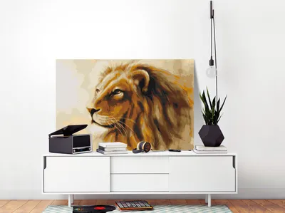 Zdjęcie produktu dla Włóknina do malowania po numerach - Król Lew 60x40 cm Zwierzęta n-A-0529-e-a