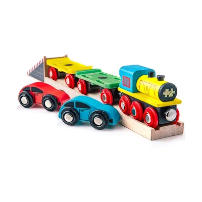 Obrázek produktu pro Bigjigs Rail Nákladní vlak s auty a kolejemi