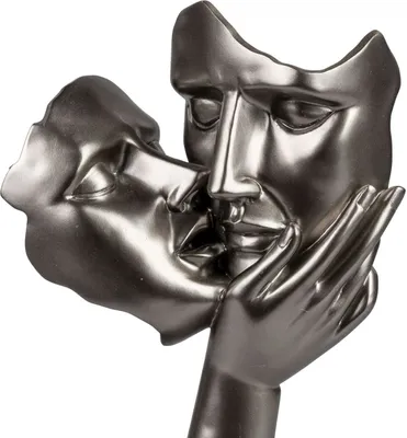 Produktbild von formano Deko Liebespaar auf Sockel Metallic 39 cm Skulptur Figur Statue Paar