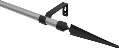Produktbild von Interdeco Gardinenstange / Vorhangstange Silbergrau / Schwarz, Typ Olymp Lorenzo (Speer), 16 mm Ø 1-läufig, 480 cm