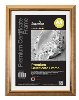 Image de Stewart Superior SECO - Cadre photo "Gold" de qualité supérieure - Format A4 - Flexible - Verre de sécurité en Perspex résistant aux chocs