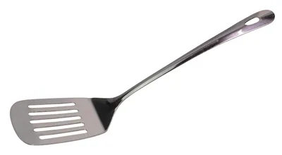 Image de Fackelmann Spatule 33 cm LARA, ustensile de cuisine en acier inoxydable, spatule à fentes avec œillet pratique (couleur : argent)