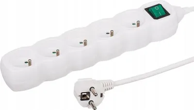 Immagine prodotto di Duwi Ciabatta elettrica a 5 prese, 3 m, interruttore, bianco